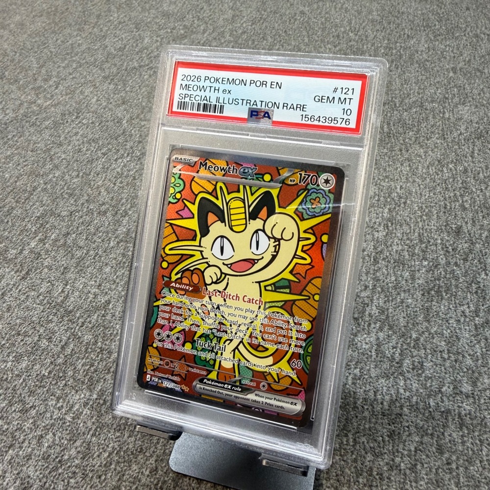2026 Pokemon POR EN Meowth ex Special Illustration Rare #121 PSA 10 Gem Mint